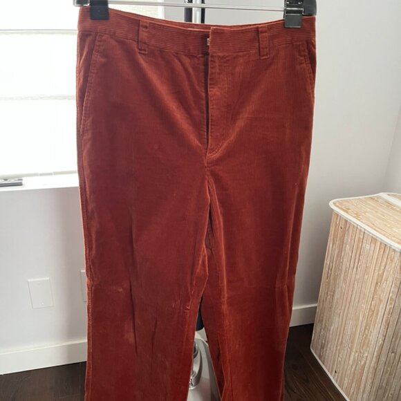 Uniqlo Rust Corduroy Pants EU XL – Soft Textured Straight Fit Casual Trousers - Picture 1 of 6